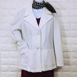 Vintage 70s Eclipse White Disco Blazer Womens Sz-L